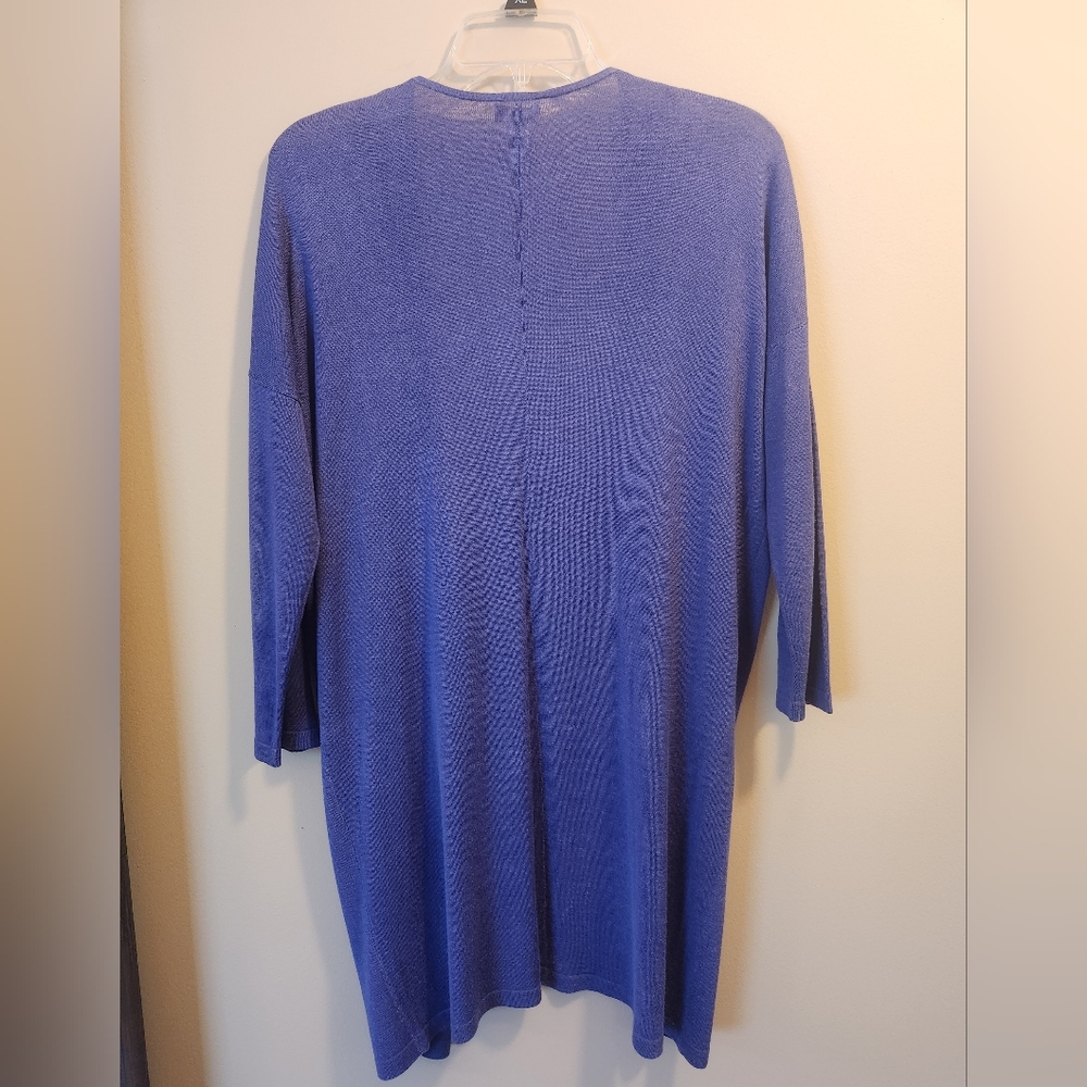 Chico's SILK Knit Tunic Jacket In Periwinkle - Picture 5 of 5